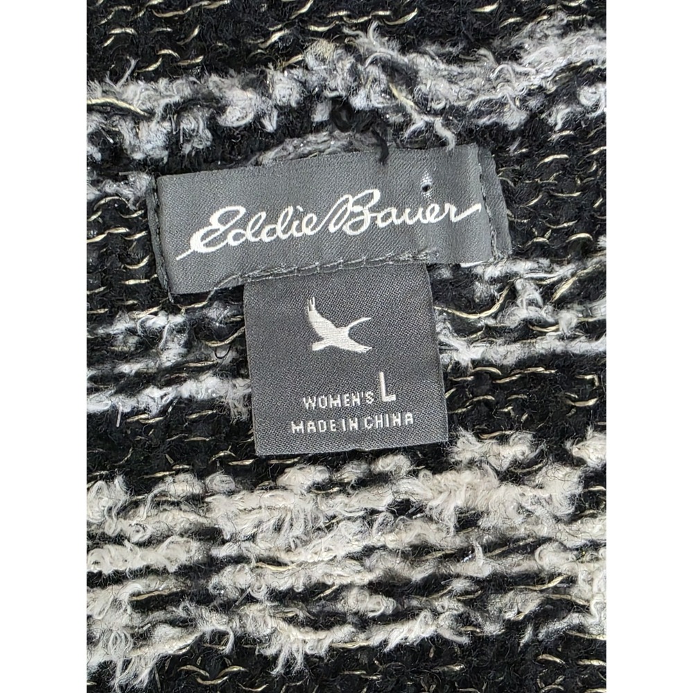 Eddie Bauer Vest Open Sweater Cardigan Sx L Aztec Southwestern Sleeveless Cozy - Picture 9 of 10
